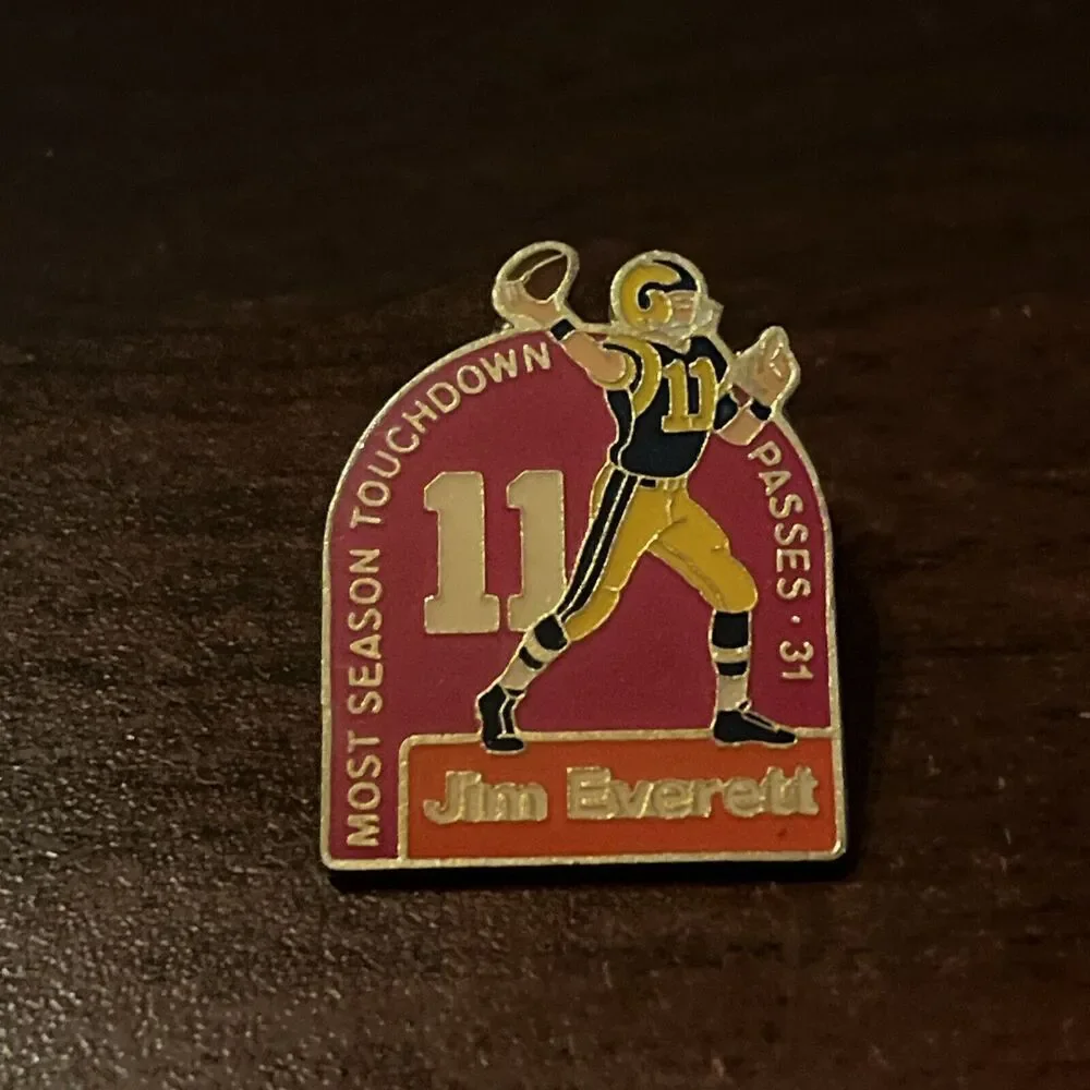 Jim Everett‎ #11 Most Season Touchdown Passes Football Lapel Hat Pin